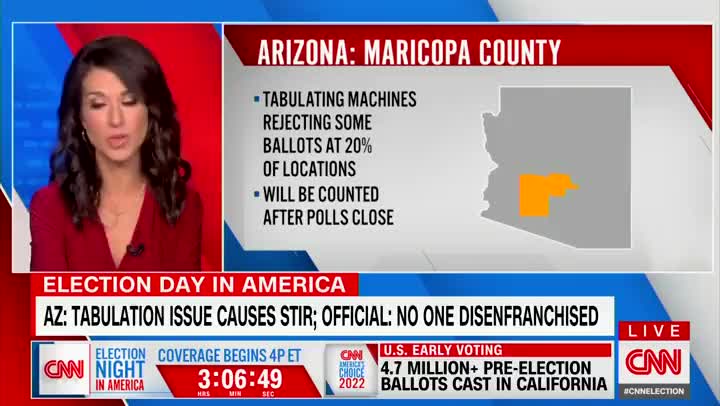 CNN on Maricopa County, AZ, tabulation issue: