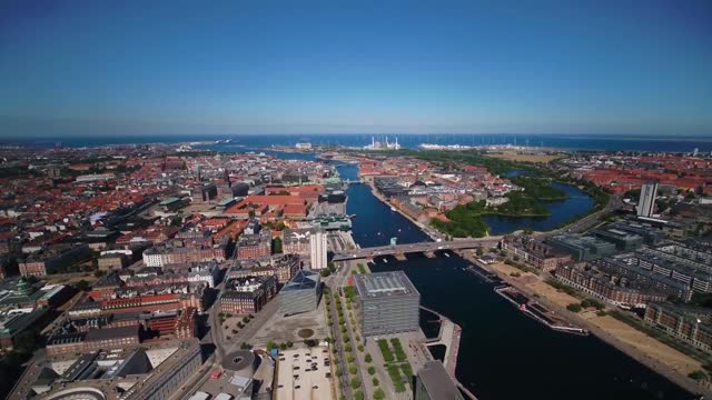 Aerial Denmark beautiful drone