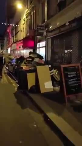 Streets of Paris while in general strike