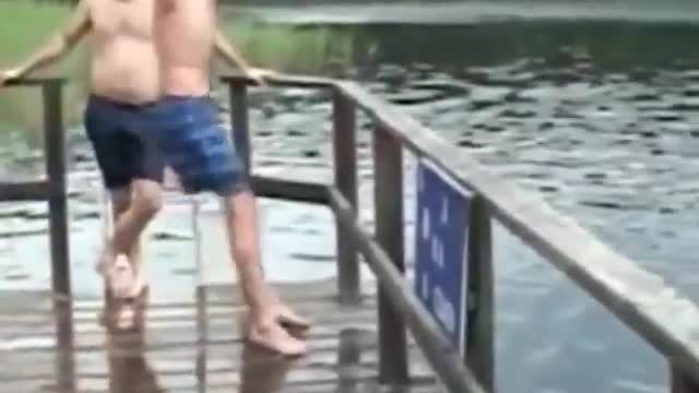 A front flip caused by a foot slip