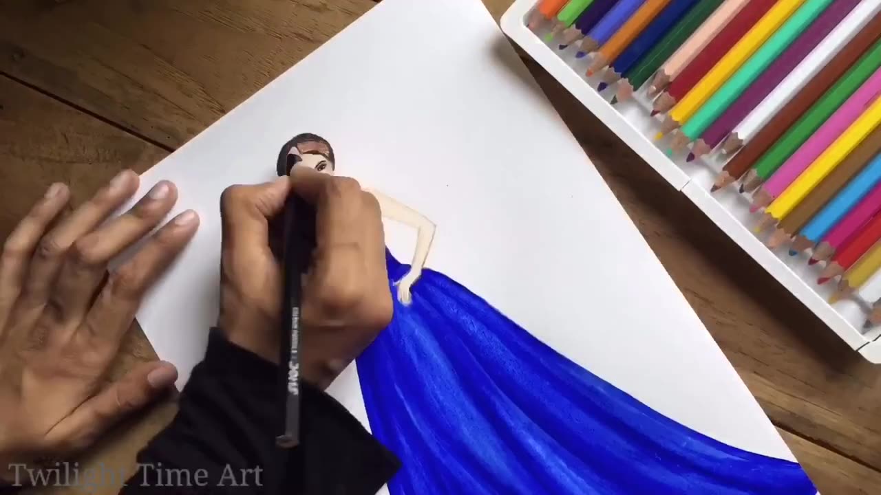 Fashion Illustration | Acrylic Paint | Gown | For Beginners | Twilight Time Art