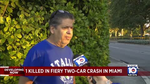 1 killed in 2-vehicle crash in Miami