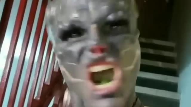 This guy is turning into an alien! 👽😱