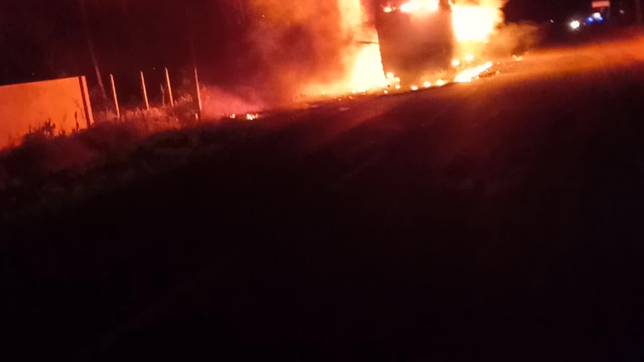 Have in fire in air-conditioning bus