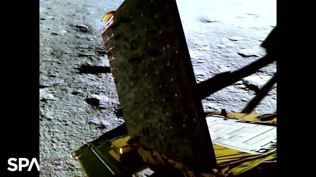 India's Chandrayaan-3 rover spins on moon in latest view.