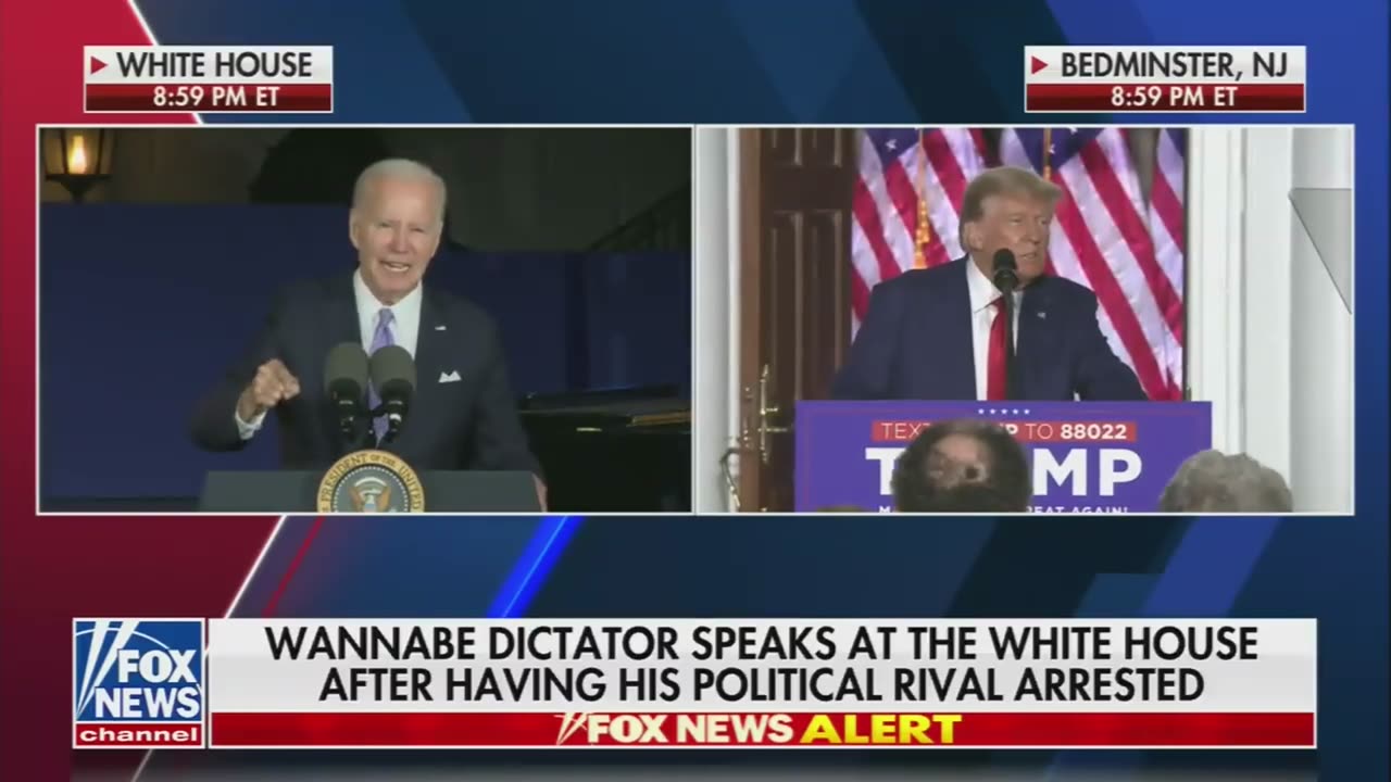 Just In Case You Missed It... Note The FoxNews Banner During Trump Speech At Bedminster