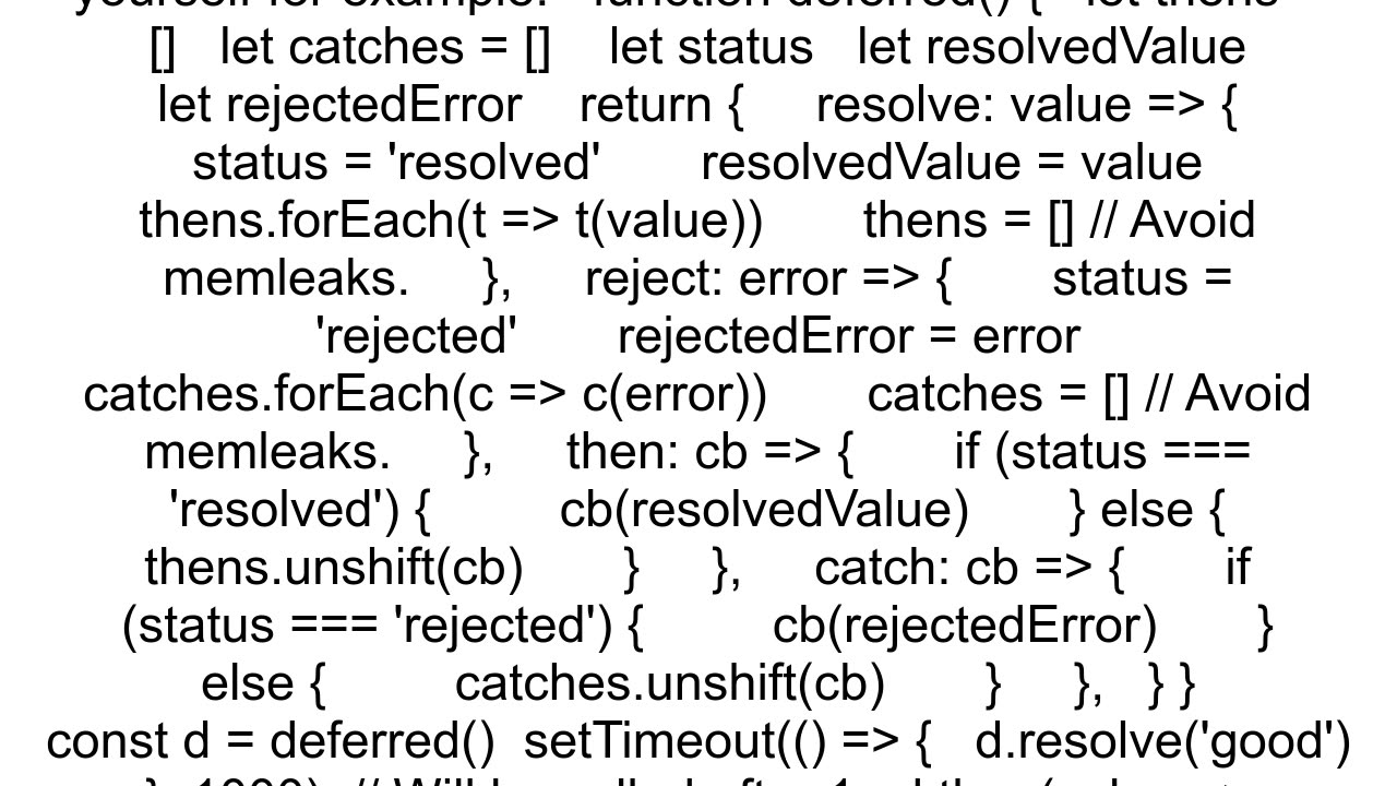 Pure JavaScript Deferred