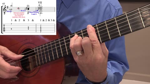 Technique Left-Hand, Part 2 (slow section). Video 23: m65-66, Version I