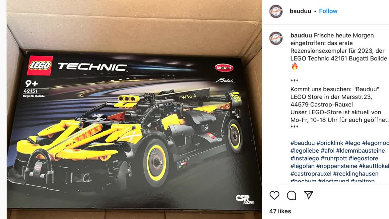 LEGO Technic Bugatti Bolide 42151 UNVEILED, No AR_