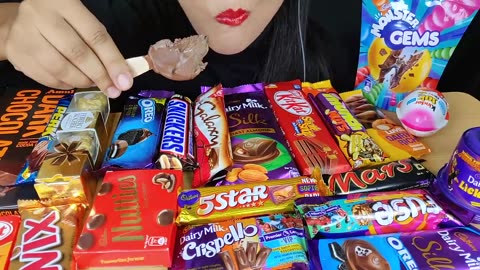 ASMR , Eating chocolate chocolate party , dairy milk,magnum, dark chocolate