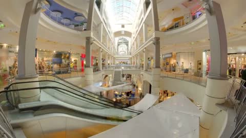 shopping centre with atrium inside interior on zemlyanoy val street sadovoye ring free stock video