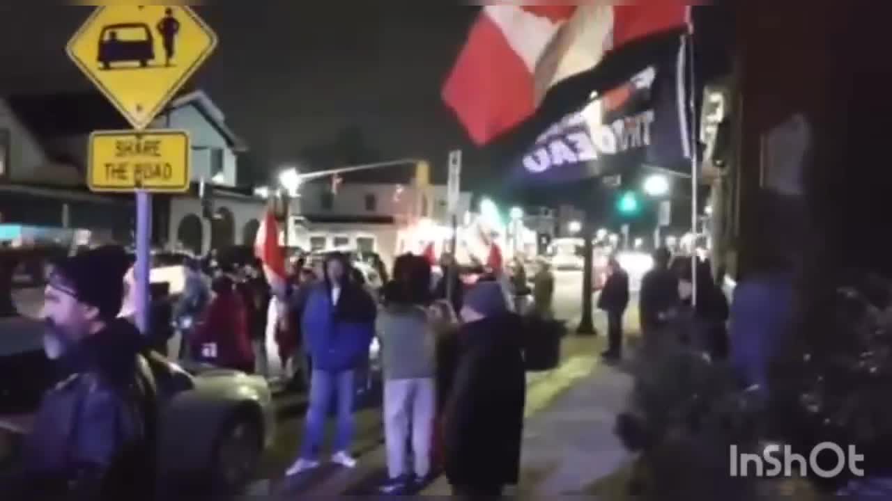 Freedom Fighters out in Hamilton continuing the good fight with tonight marking the first of 3 nights outside of the liberal regimes 'retreat' and more to come…