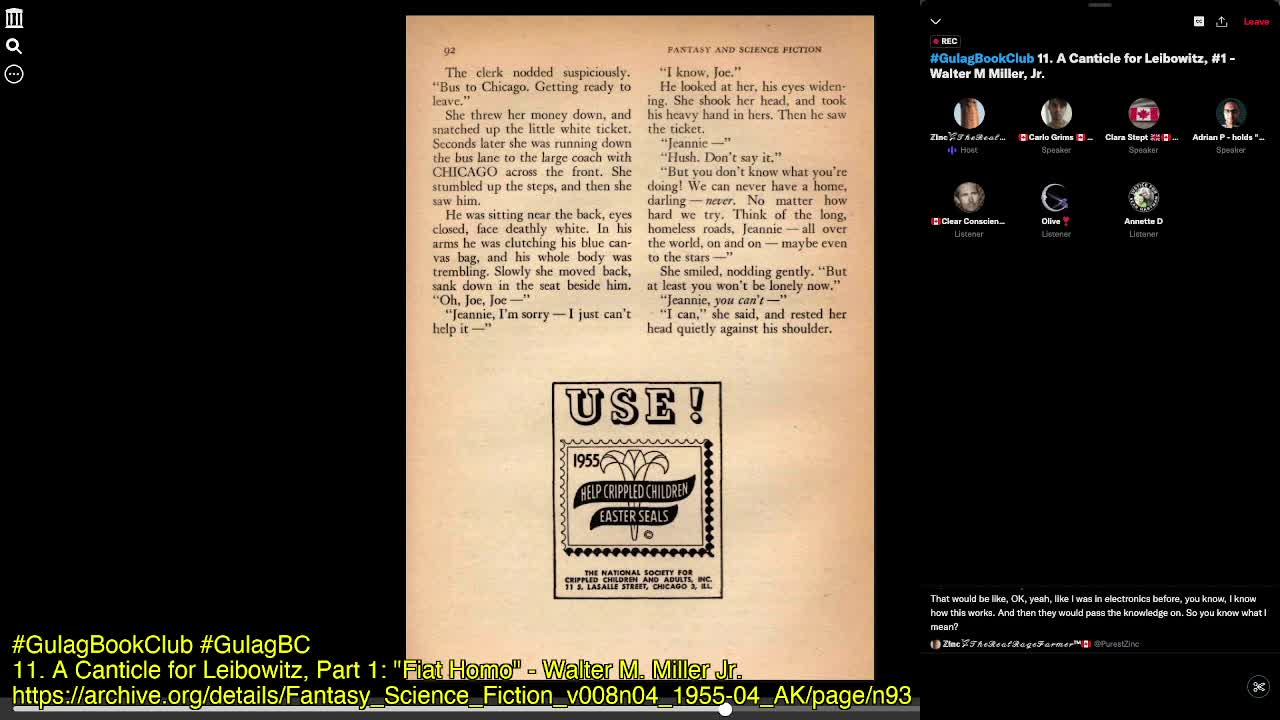 #GulagBookClub 11. A Canticle for Leibowitz, Part 1: "Fiat Homo" - Walter M. Miller Jr.