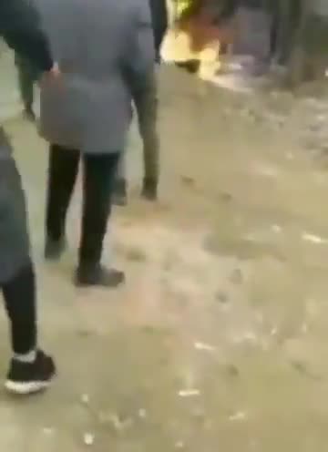 Migrant hailing fire in Moria