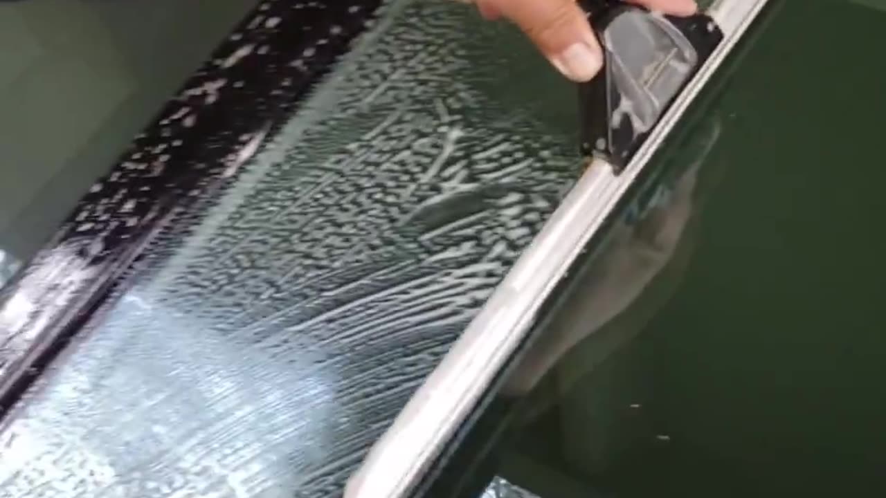 How to remove over spray with out scratching glass.