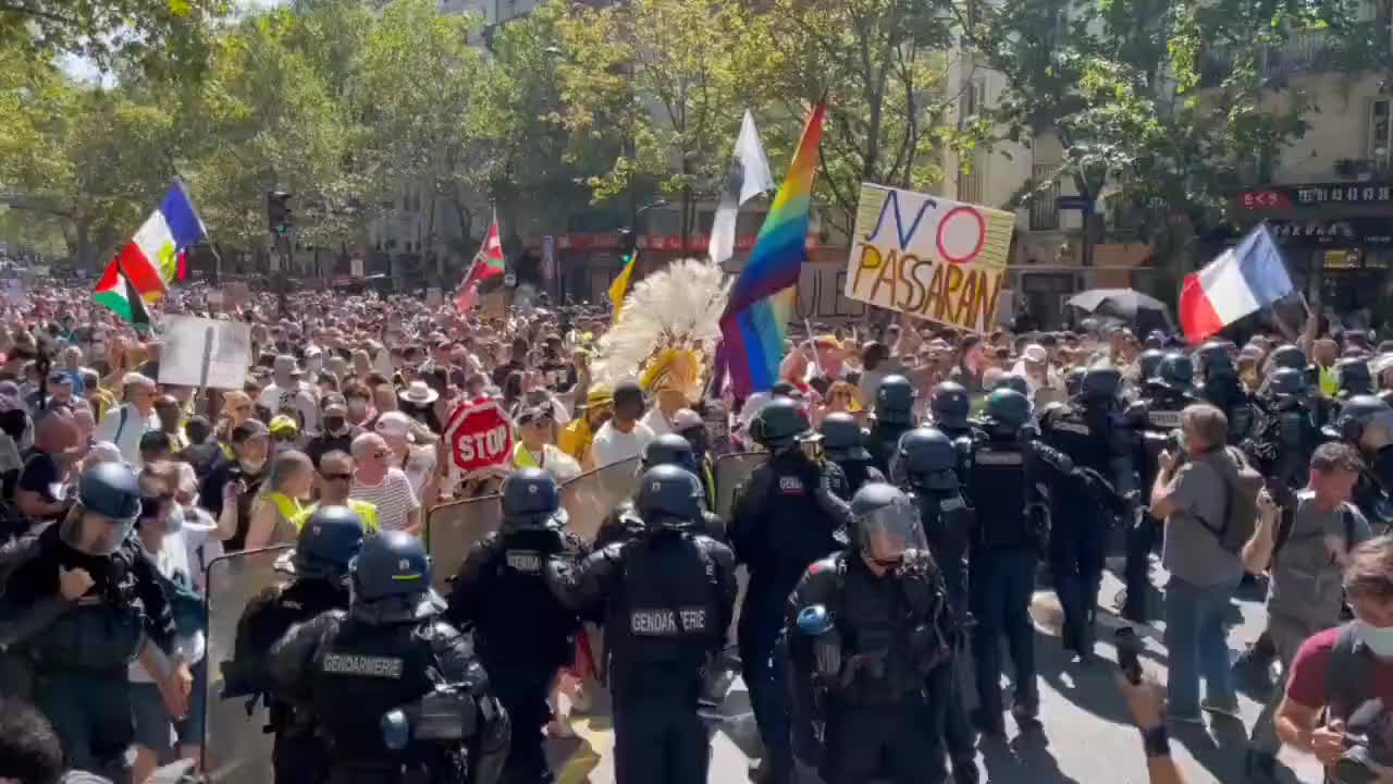 France: Vaccine Passport and Segregation Protest Aug. 20, 2021