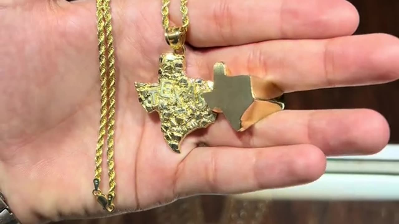 Real Gold Texas Pendant Setup & Ring Jewelry Set