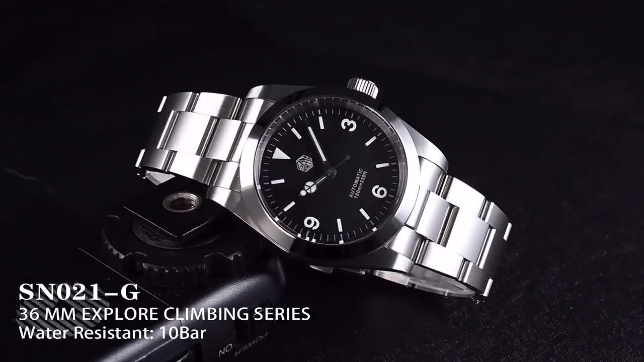 San Martin 36mm Explore Climbing Series Vintage Men Sport Watch Luxury Sapphire PT5000 Automatic Mec