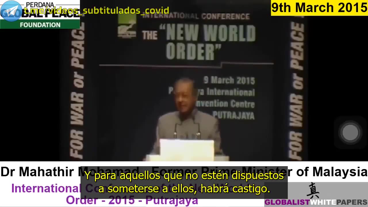 Malasia, primer ministro, contra el nuevo orden, despoblacion control, etc