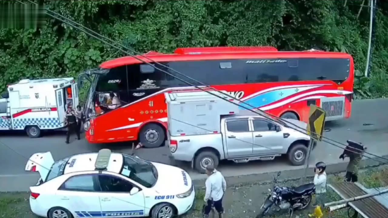 Bus driver loses control