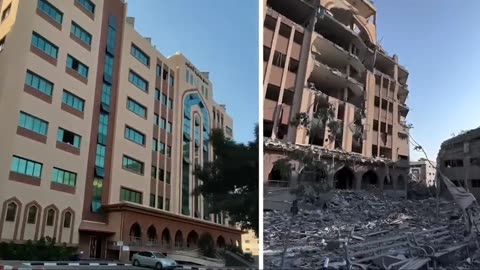 Footage of Gaza City before and after being attacked by Israel since 07 October 2023