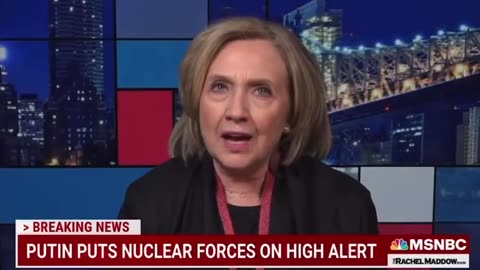 Hilary calling out to people of Russia to get rid of Putin. She's calling him dangerous and erratic