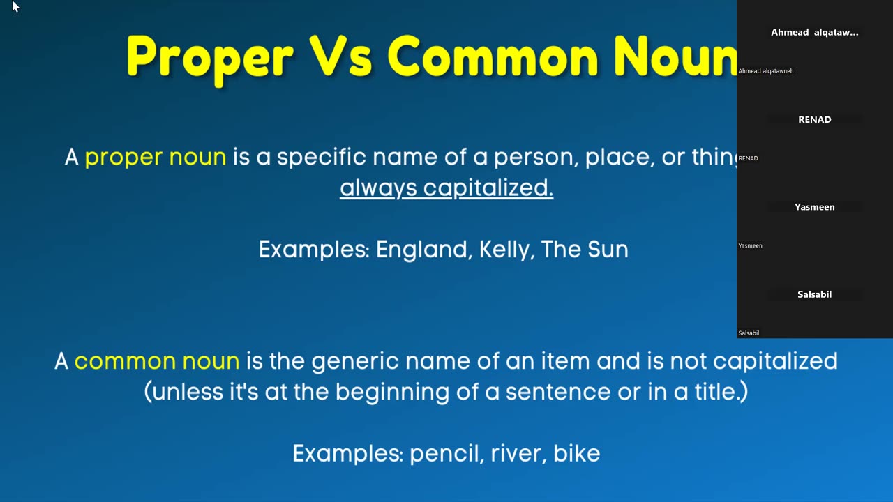 conjunction + interjection+ nouns 1