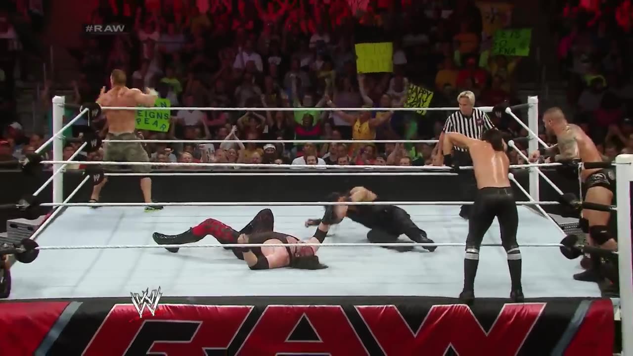 FULL MATCH — John Cena & Roman Reigns vs. Randy Orton, Seth Rollins & Kane- _HD