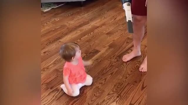 Funny daily life with baby dad