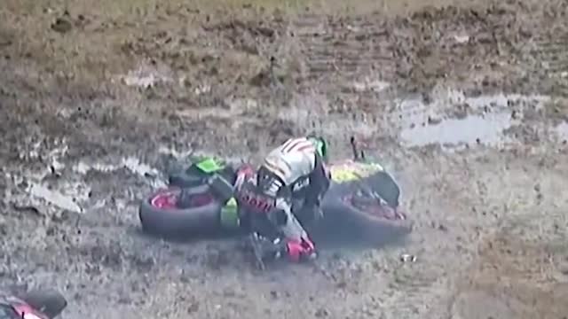 Horrible incident in the motorcycle racing arena