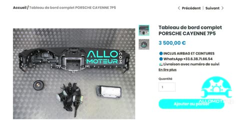 ALLOMOTEUR.COM - Tableau de bord complet PORSCHE CAYENNE 7P5