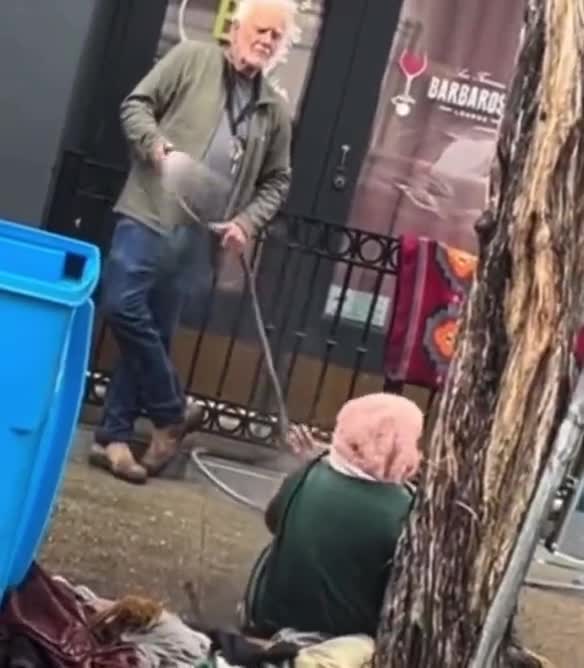 San Francisco Man Sprays a Homeless Person With a Hose After She Refuses to Move from His Sidewalk