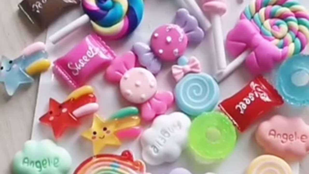 30/50Pcs Mix Resin Nail Charms 3D Lollipop/Rainbow Donuts Candys