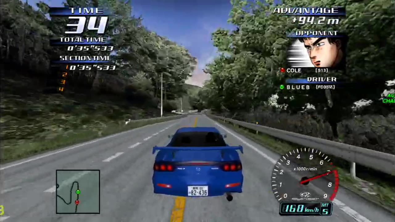 Initial D Arcade Stage 3 - Mazda RX7 Spirit R Legend Of The Street Walkthrough Pt 9(Flycast HD)