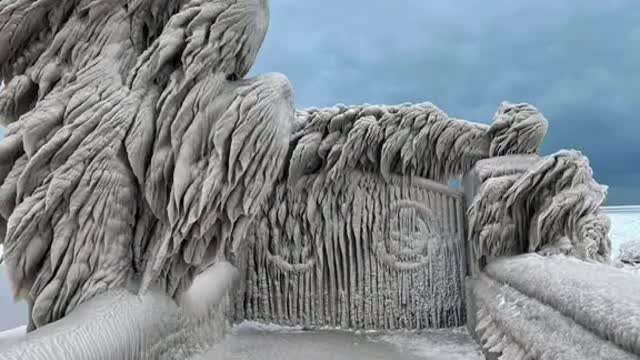 Beach Gets Iced Over