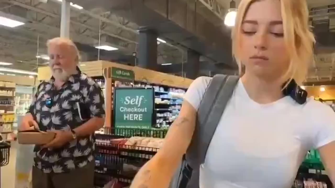 Female Gym Influencer In The Grocery Store