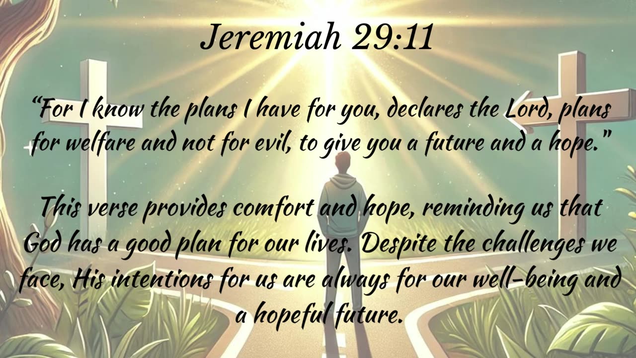 Jeremiah 29:11 - For I know the plans I have for you, declares the Lord, plans for welfare and not….