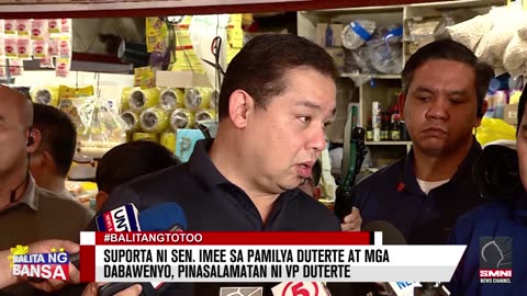 Suporta ni Sen. Imee sa pamilya Duterte at mga Dabawenyo, pinasalamatan ni VP Duterte