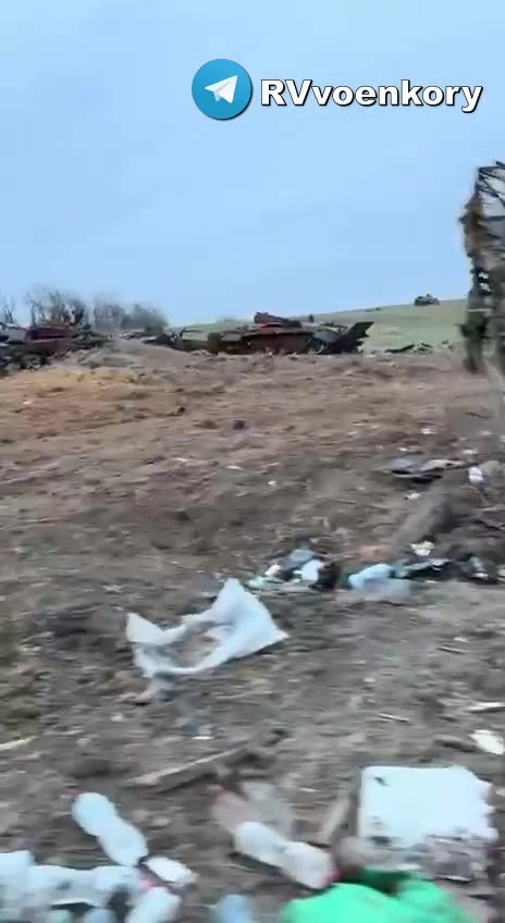 Death Road near Rabotino, tons of burned Ukrainian Armed Forces equipment on the Zaporozhye Front