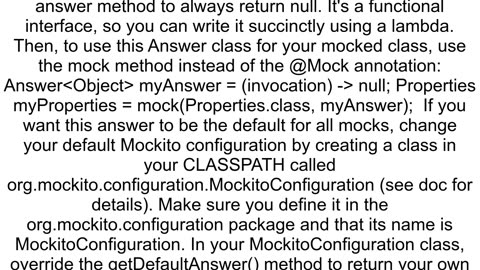 Force Mockito to return null instead of emtpy list