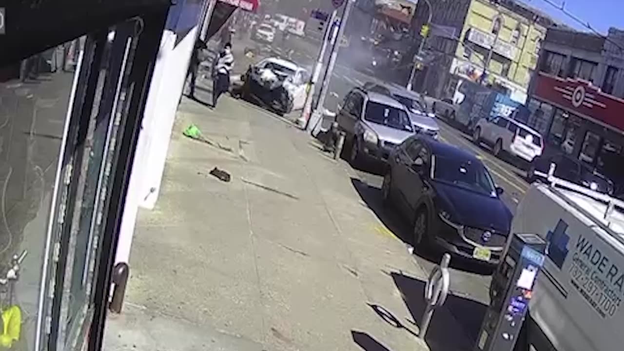 CARMAGEDDON! Camera Catches Car Jumping Curb in Horrific NYC Wreck, 2 Dead, 5 Injured