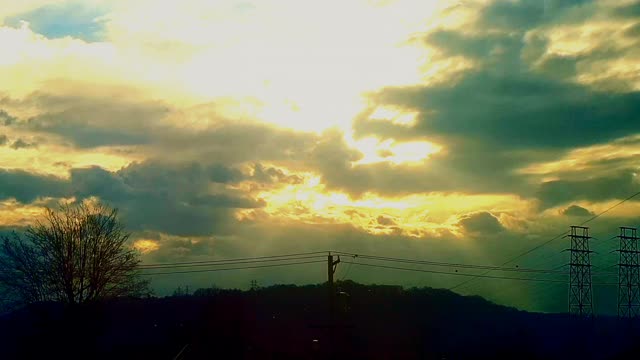 Blue and Golden Sky Time Lapse