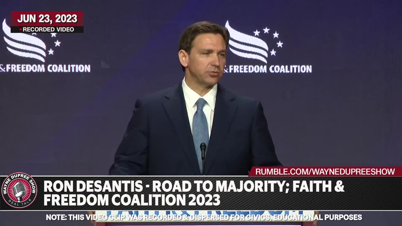 Gov Ron DeSantis | Faith And Freedoms 2023