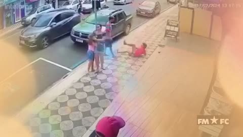 Moment woman randomly slaps child before getting instant