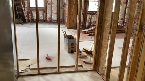 Day 13 door rough in, attic fan removed