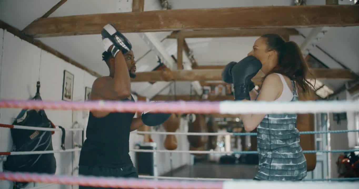 Amateur Boxers Training in Ring