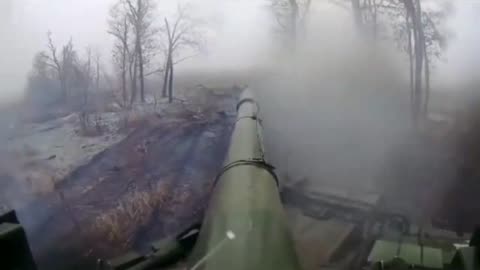 Ukrainian Tank Battling Russians on the Outskirts of Avdiivka