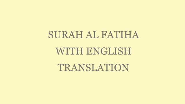 THE OPENER-SURAH AL FATIHA