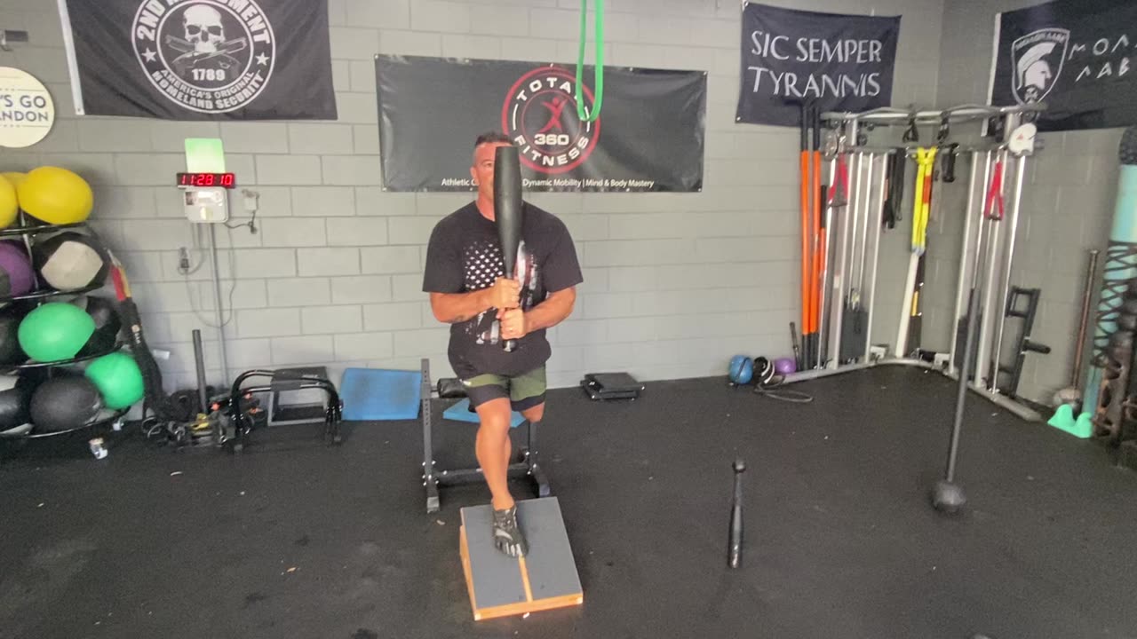 Flow Friday: (Clubbell Split Squat on Slant Board)