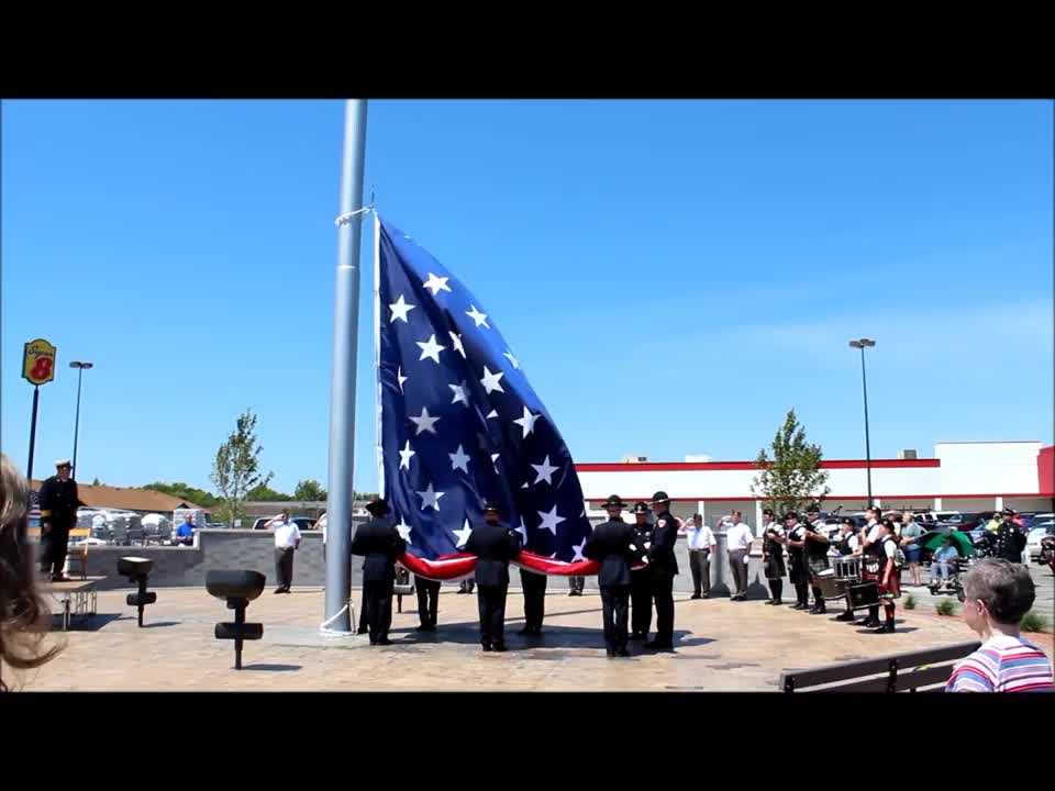 The Raising of the Flag ~ Morris' 9/11 Memorial Park ~ 6-14-12